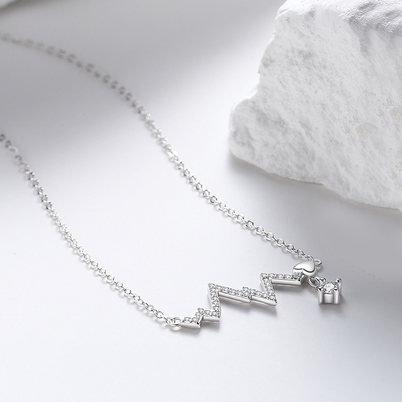 Hertz Couple Necklace Sterling Silver ECG Lock