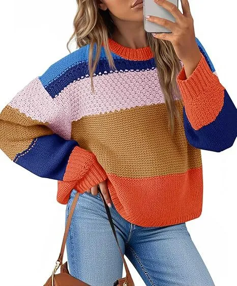 Pullover Lazy Sweater Fashion Casual Top Lotus Root Color Xl - Shop at LoveMi