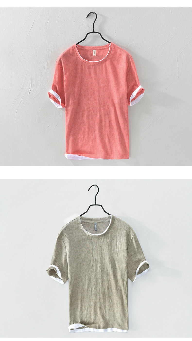 Title 18, Zomerse Heren Casual T-shirt met Korte Mouwen C...