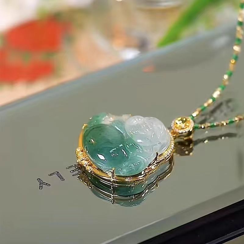 Maitreya Buddha Pendant Necklace Women's High Texture Light Luxury Minority Design