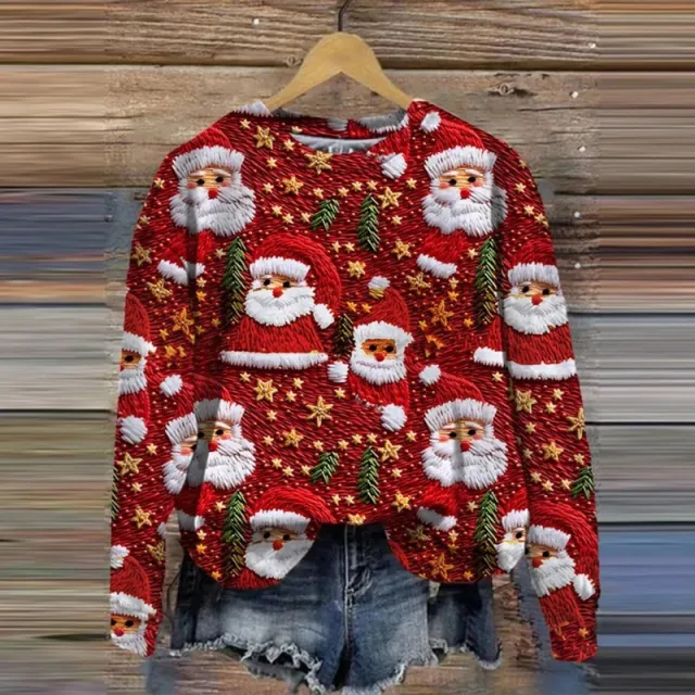 Autumn And Winter Ladies Funny Print Christmas Holiday Casual Sweatshirt W301 S - Shop at LoveMi