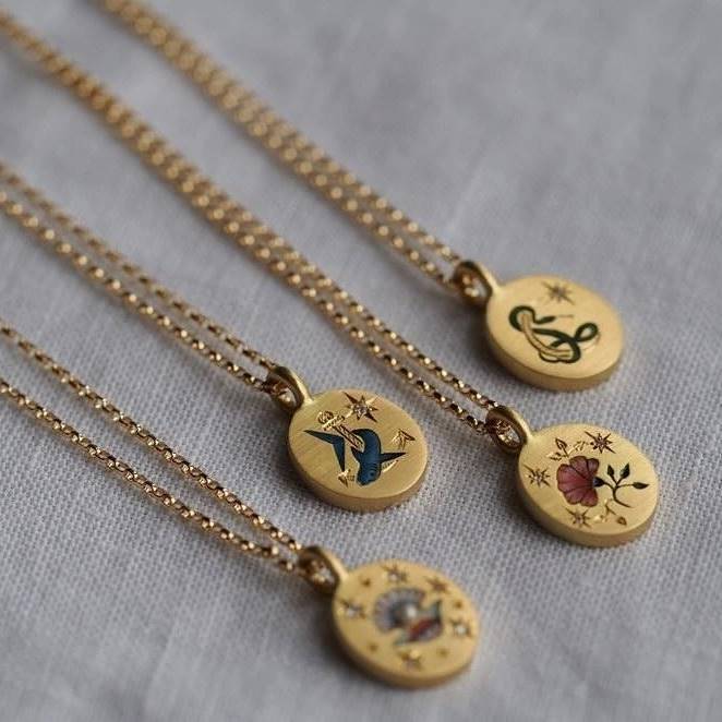 Rebirth Door Hand-Drawn Flower And Heart Pendant Sweater Chain - 25