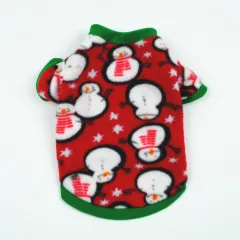 Dog Christmas Clothing Optional Classic Pattern Christmas Hat Ginger Cake Autumn And Winter Pullover Fluffy Jacket Warm Hoodie - Christmas Red Snowman - View 1