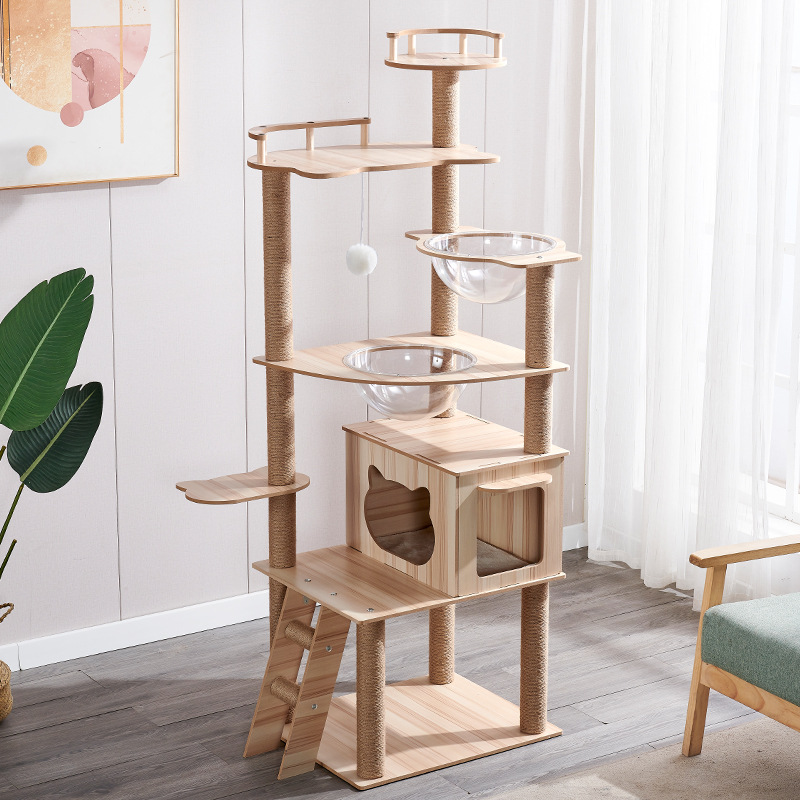 Integrated Large Cat Tree With Climbing Frame
