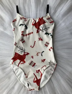 Ballet Print One-piece Leotards - Reindeer Without Skirt-L - View 1