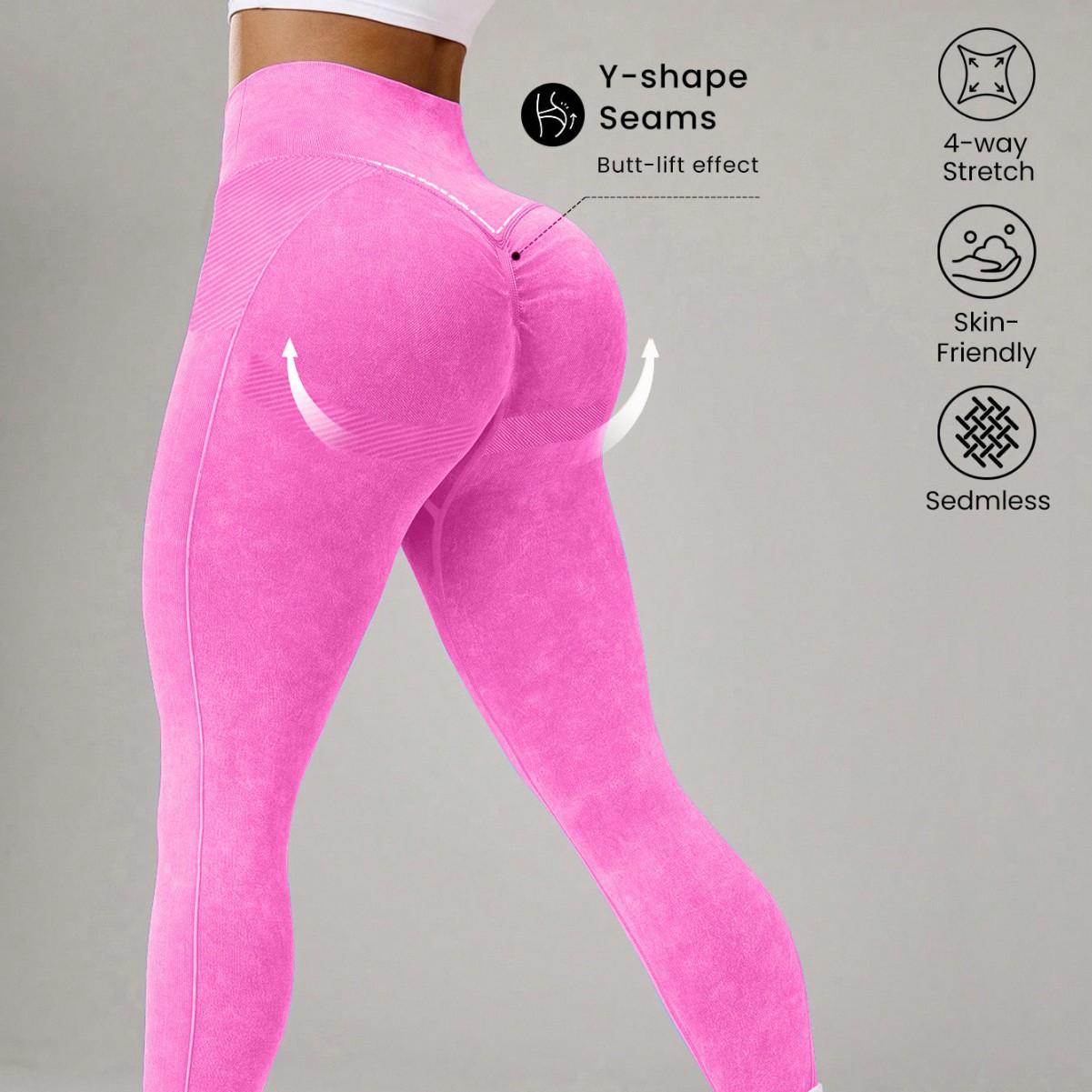 Seamless Sand-Washed High-Waisted Butt-Lifting Tight Yoga Pants 3