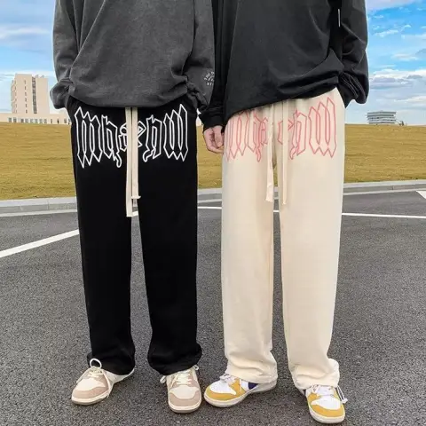 Men's Summer Plus Size Sports Loose Straight Wide Leg
