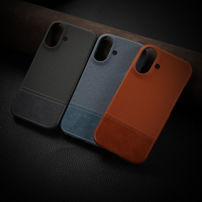 Simple Business Color Matching Leather Pattern Men's And Women's Anti-fall Phone Case - Image 6