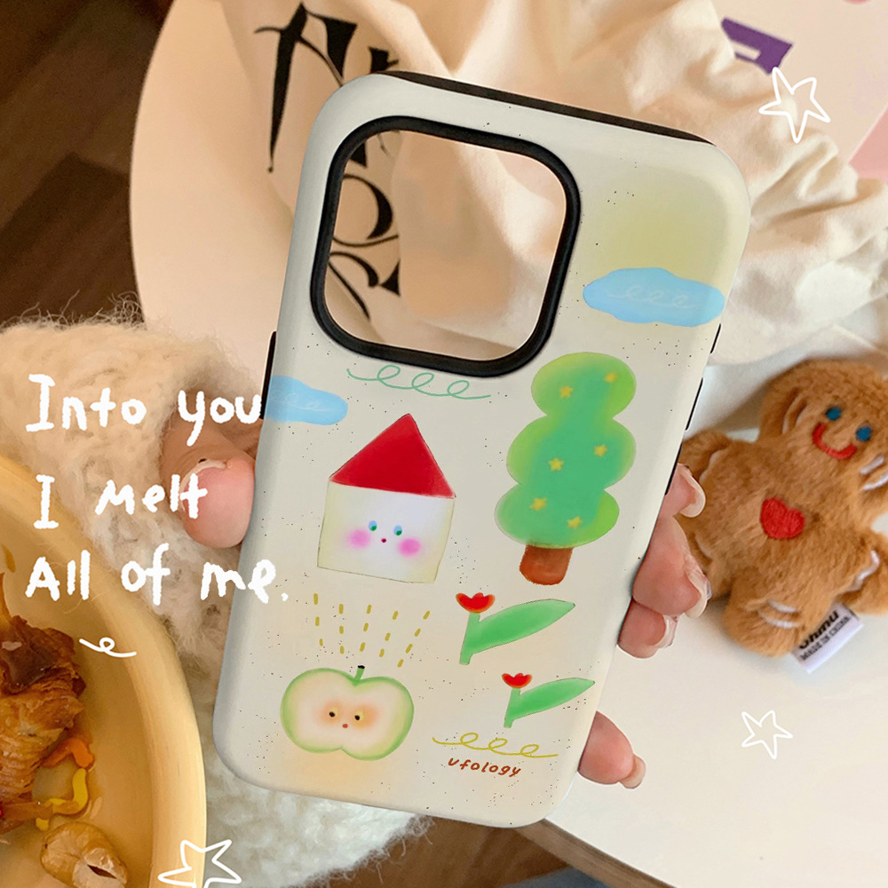 Illustration Film Case 2-in-1 Phone Case For 15 Pro1412 Soft And Hard Shell