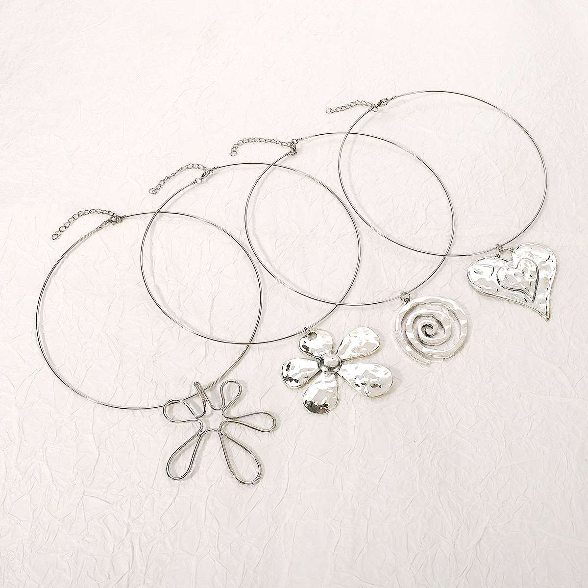 N11533 Personality Geometry Flower Necklace