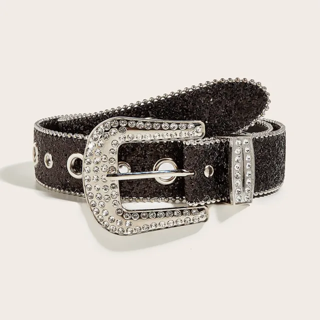 Fashion Personality Sequins Jeans Strap Versatile Design Sense Black - Shop at LoveMi