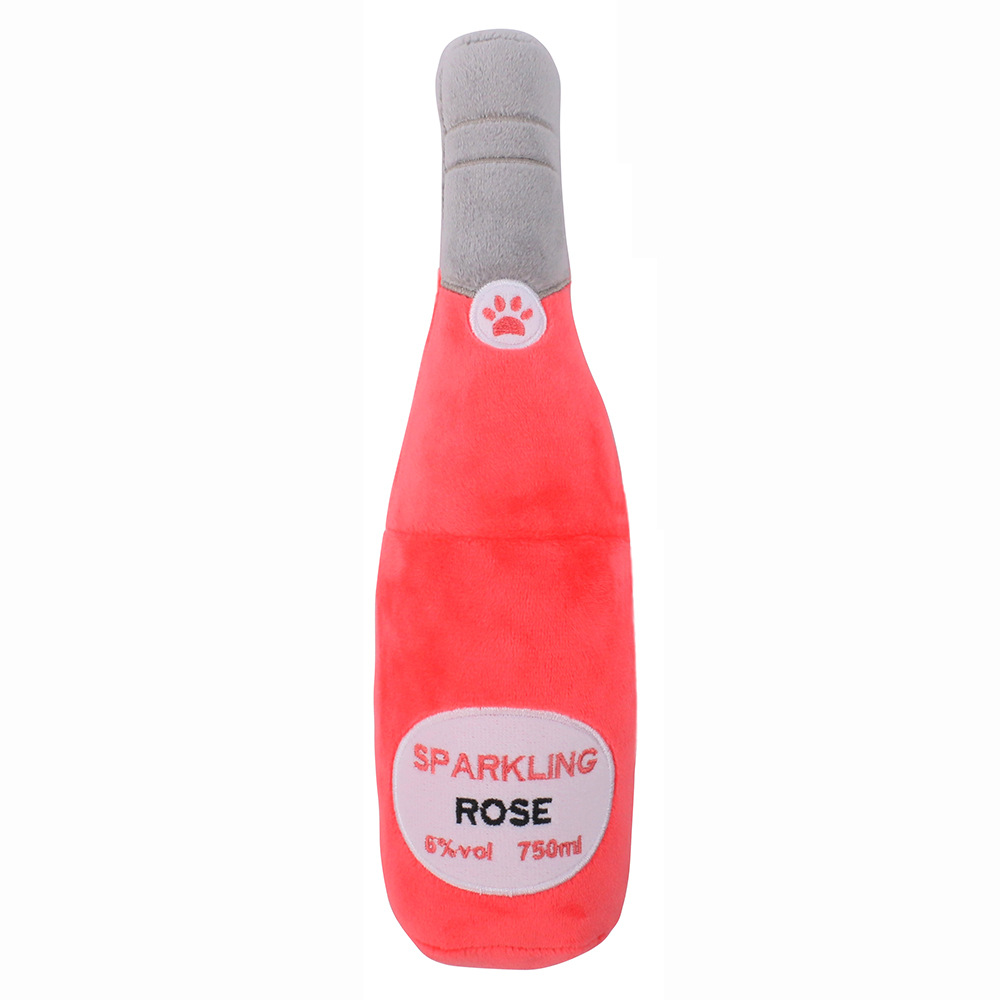 Plush Stuffed Champagne Bottle Dog Toy - Image 14
