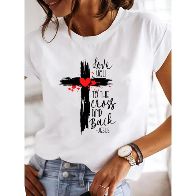 European And American Women's Clothing Casual Daily Short Sleeve Casual Cotton T shirt 2 - Shop at LoveMi