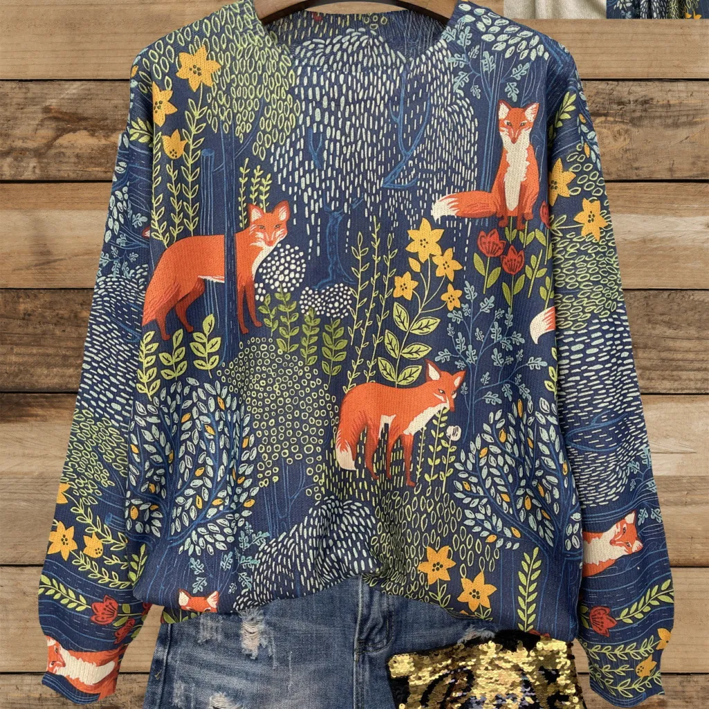 Women's Autumn Long Sleeve Knitted Loose Top - Color 4