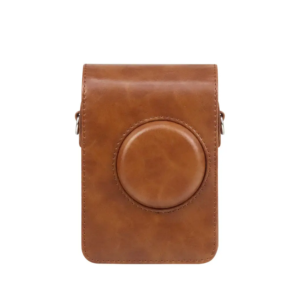 Portable solid color Retro Camera Storage Leather Case