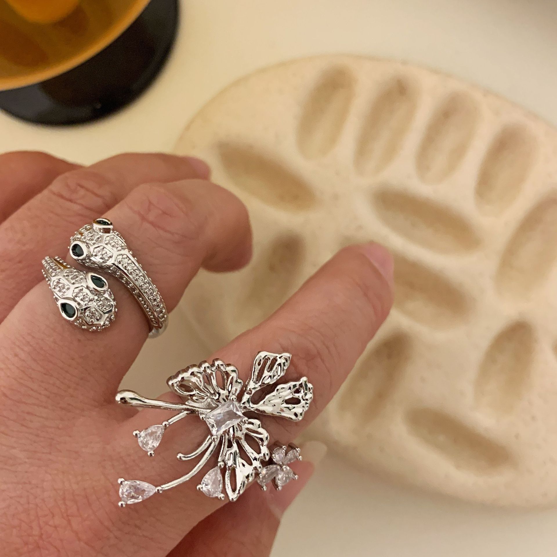 French Entry Lux Inlaid Zircon Ring
