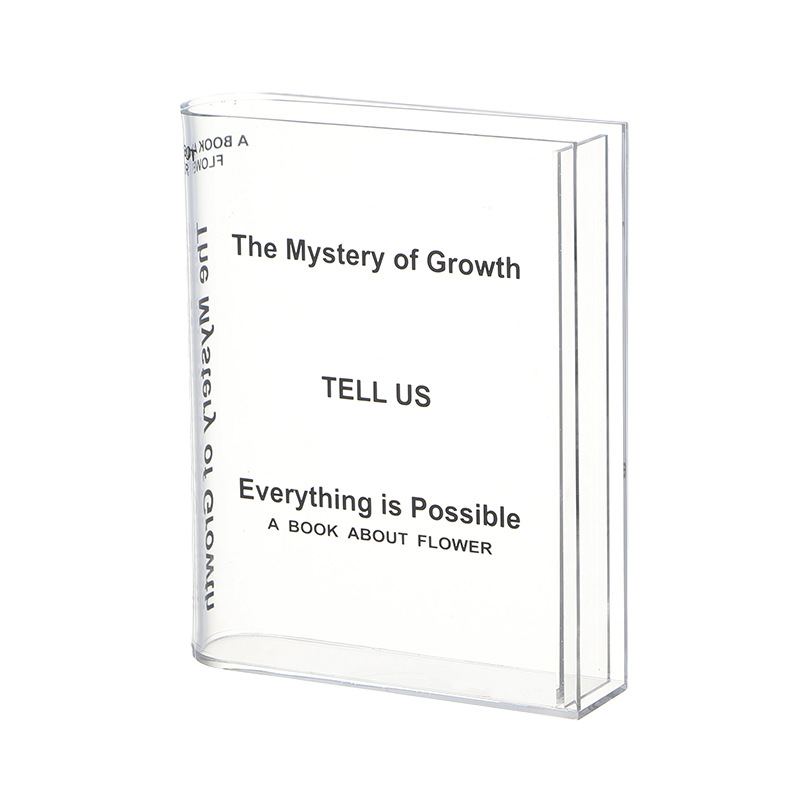 Acrylic High-transparency Book-shaped Vasestylish Clear Decorative Piece For Hydroponic Flower Arrangements