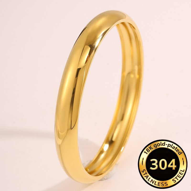 Moms Non-fading Titanium Steel Bracelet Round Bangle