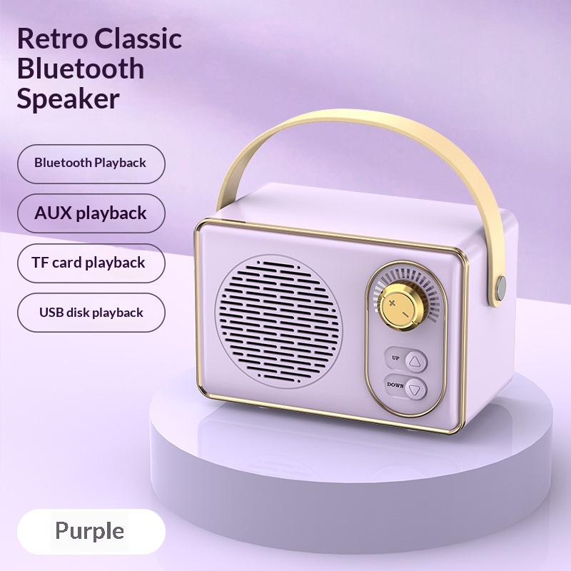 Portable Vintage Bluetooth Speaker With Powerful Bass High Quality Sound