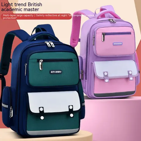 Primary School Student Schoolbag Male Grade 1-3-6 Portable Burden
