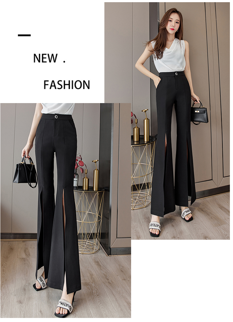 Title 2, Zomerse High Waist Slim Fit Broek met Wijde Pij...