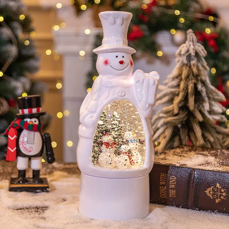 Christmas Decoration Old Man Snowman Music Box