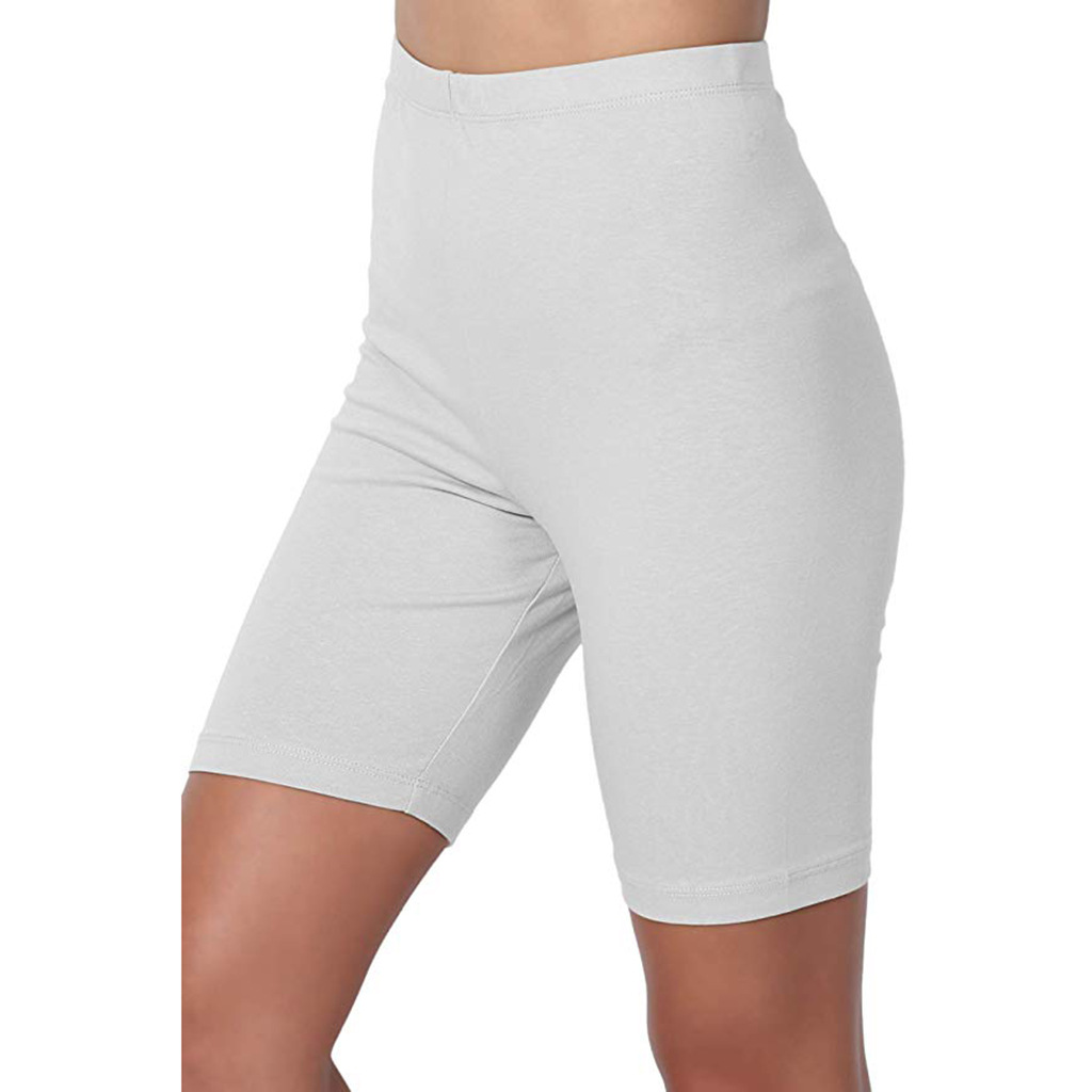 Women's Outer Multicolor Solid Color Flat Yoga Shorts Grayish White - Shop at LoveMi