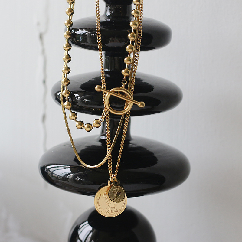 Title 9, Double Coin Round Necklace