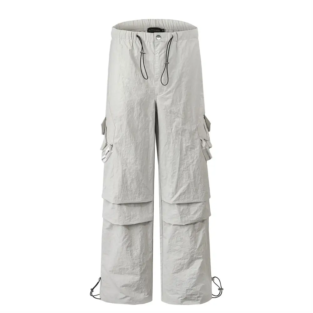 American Multi-pocket Design Drawstring Overalls Paratrooper Pants