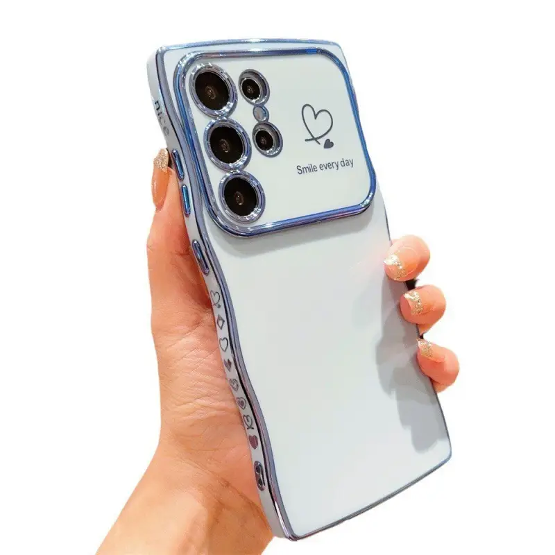 Electroplated Big Wave Phone Case Drop-resistant Protective Cover