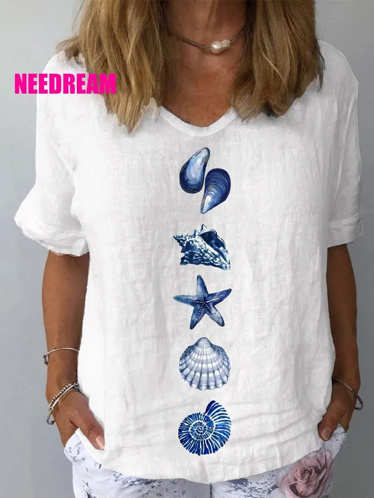 Women's Personality Printed Crew Neck Top - Style 43-S