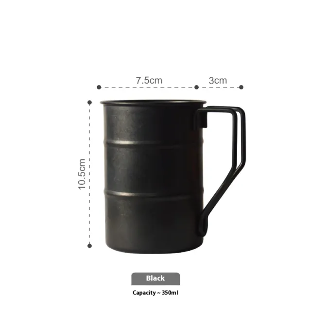 Distressed Camping Mug Outdoor Stainless Steel Coffee Cup Black - Shop at LoveMi