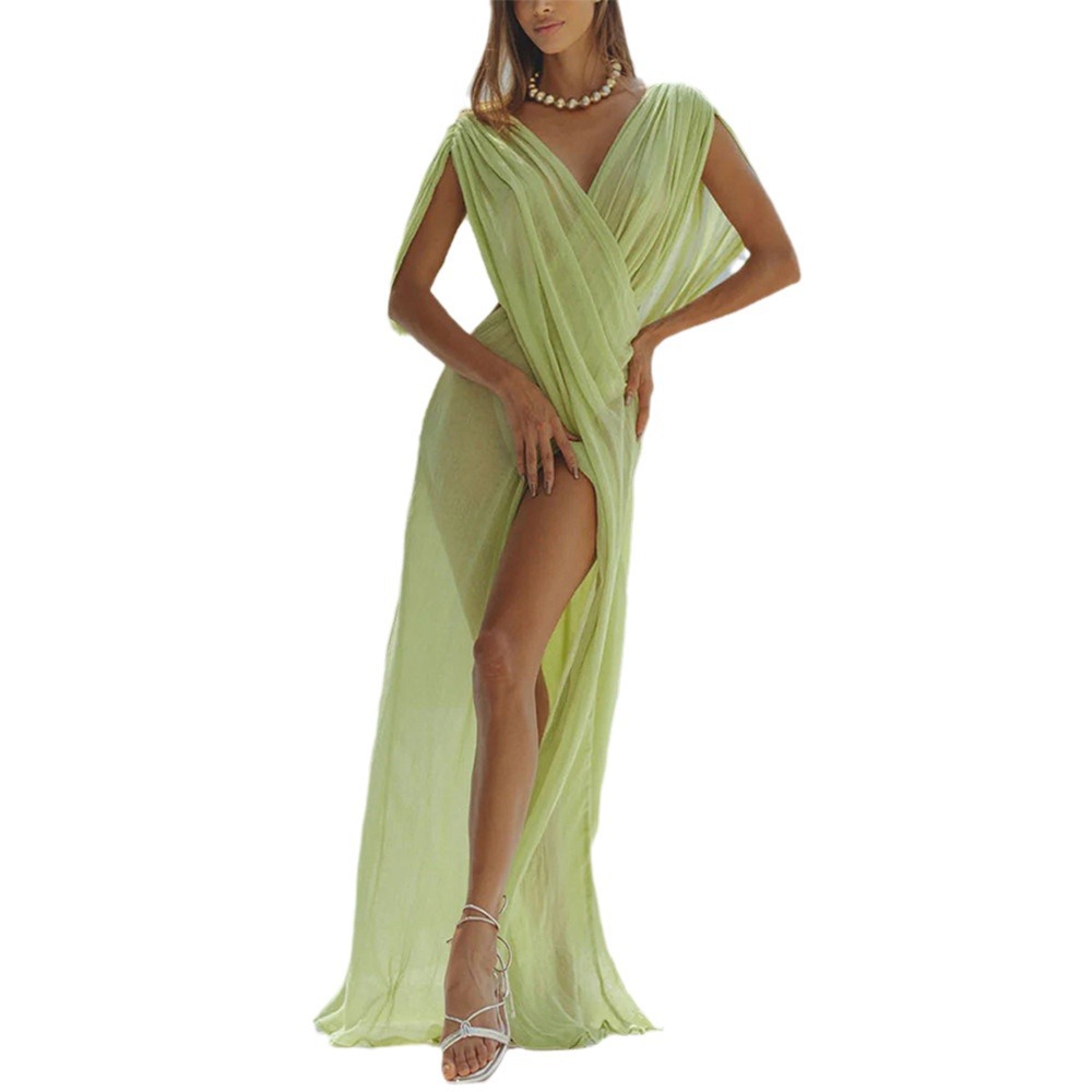 Women's Beach Vacation Blouse Sexy See-through Sleeveless Dress