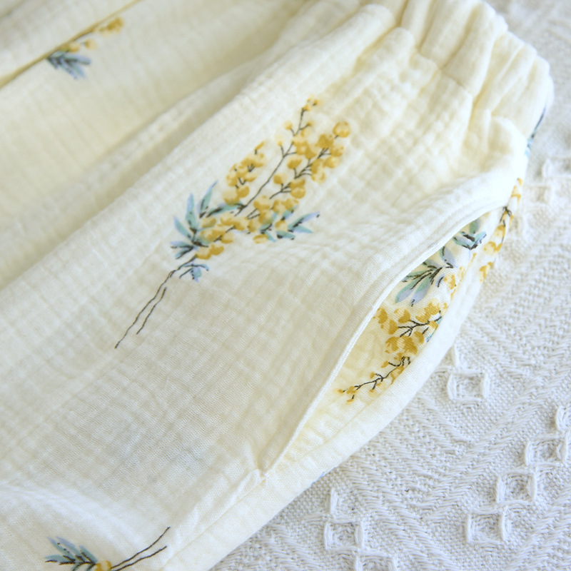 New Cotton Yarn Washed Cotton Crepe Summer Linglan Long-sleeve Suit