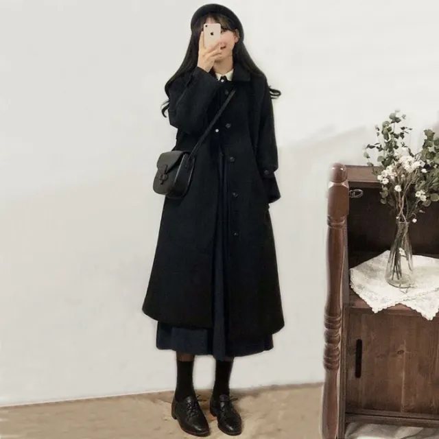 Loose Slimming Thickened Over the knee Women's Coat Black - Shop at LoveMi