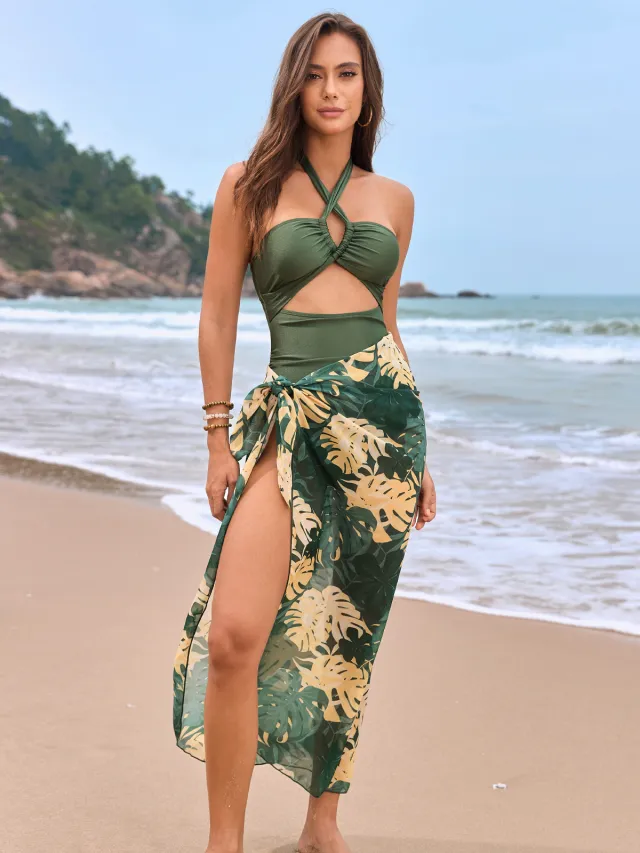 Women's Fashion New Strap One piece Swimsuit Suit Color 2 Suit M - Shop at LoveMi