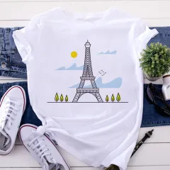 Popular Butterfly Flower Women's Short Sleeve Loose T-shirt - Yh 11511-L - View 1