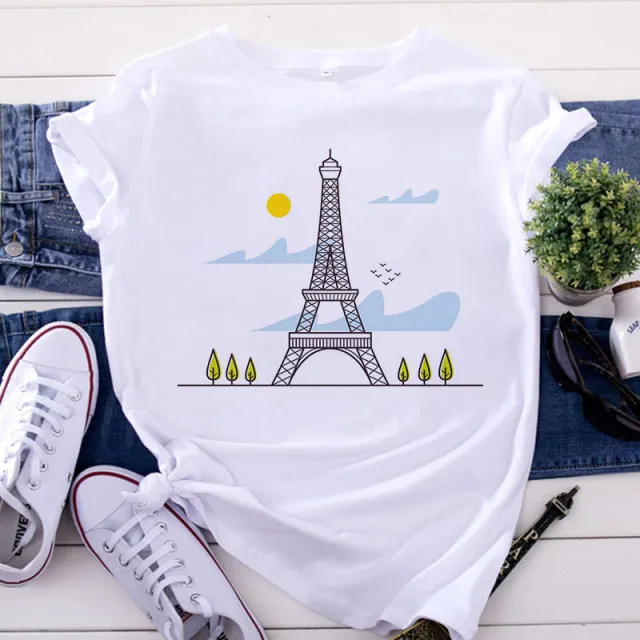 Popular Butterfly Flower Women's Short Sleeve Loose T shirt Yh 11511 L - Shop at LoveMi
