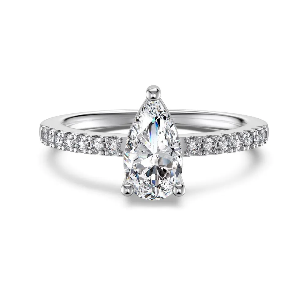 Sterling Silver Ring Female Ring Set Hollow Shape Exquisite And Versatile Female Jewelry - Dy121362White Gold