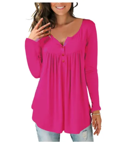 Women's Printed Plus Size Deep V Pullover T shirt Mj2022123101 - Shop at LoveMi