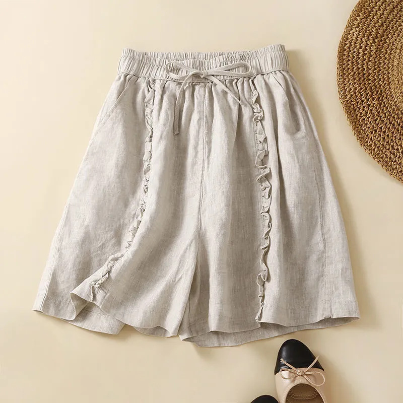 Summer Casual Wide-leg Plus-size Shorts For Women