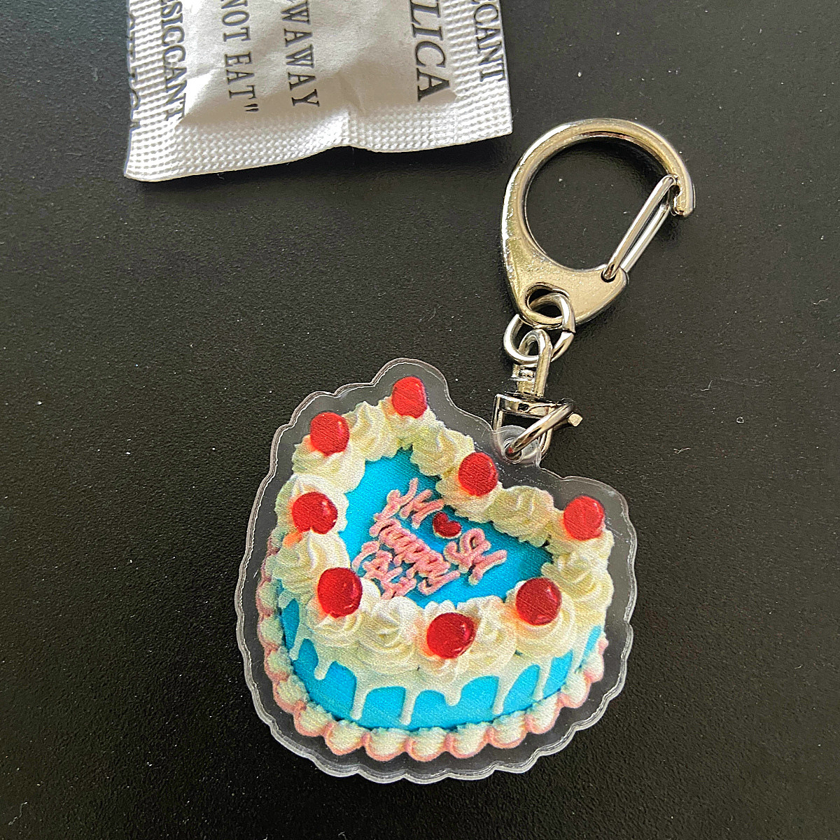 Happy Birthday Cake Acrylic Keychain Pendant Vintage Lovely Bag Accessories Blue Cake E - Shop at LoveMi