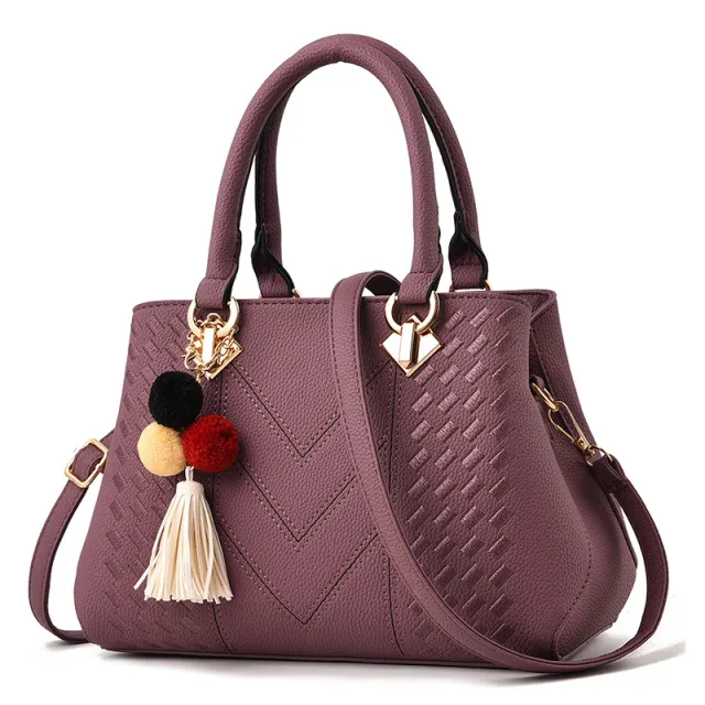 Women's Handbag Fashion Middle aged Shoulder Messenger Bag Purple - Shop at LoveMi