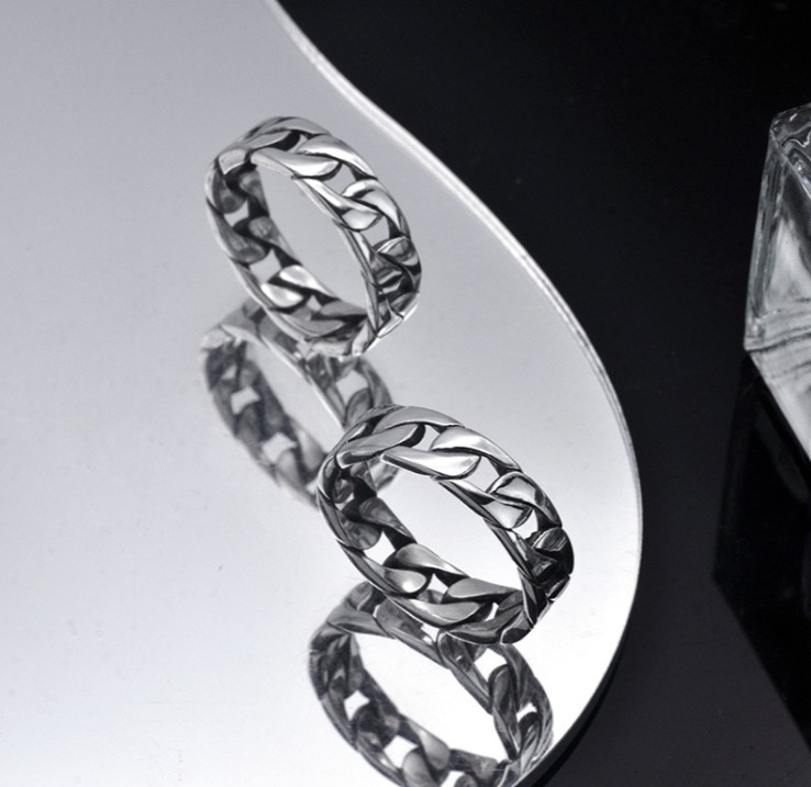 925 Silver Couple Couple Rings Men's Vintage Ring