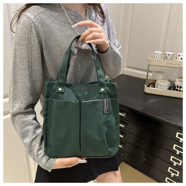 Plain-colored Tote Bag Student Lunch Box 6