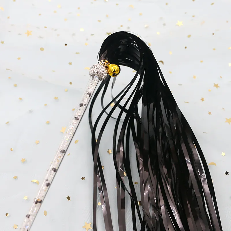 Ringing Paper Tassel Cat Teaser Toy - Black