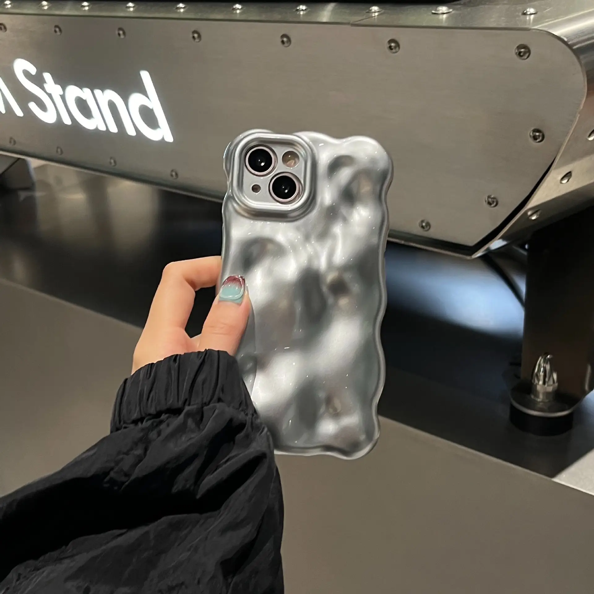 Matte Silver Bubble Phone Case