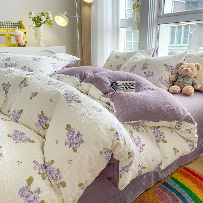 Aerobic Jacquard Cloud Yarn Cotton Four-piece Set Soft Skin-friendly - Image 26