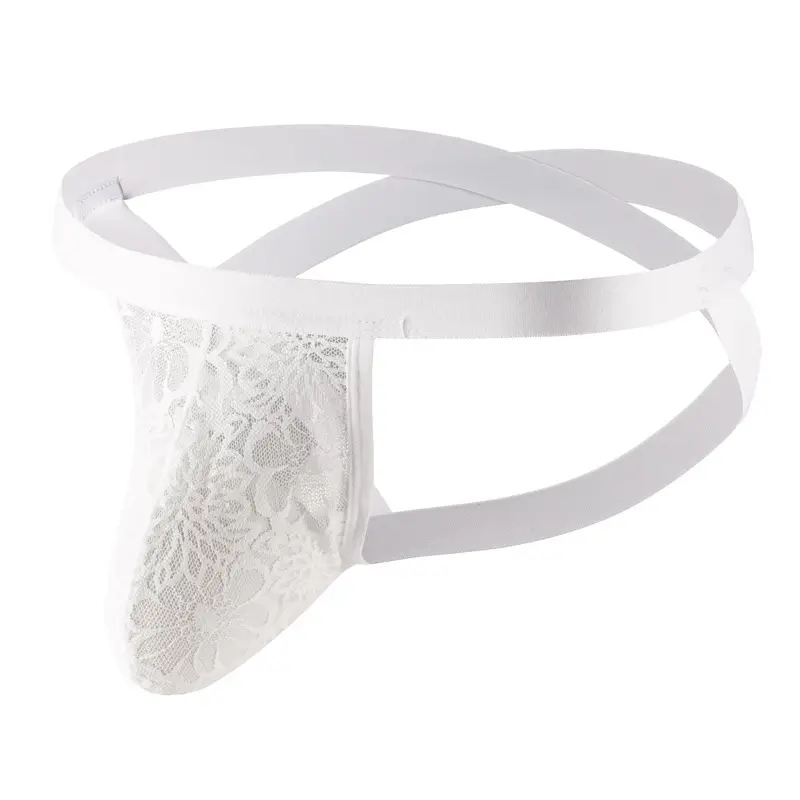 Men's Underwear T-back Lace Mesh Double G-string