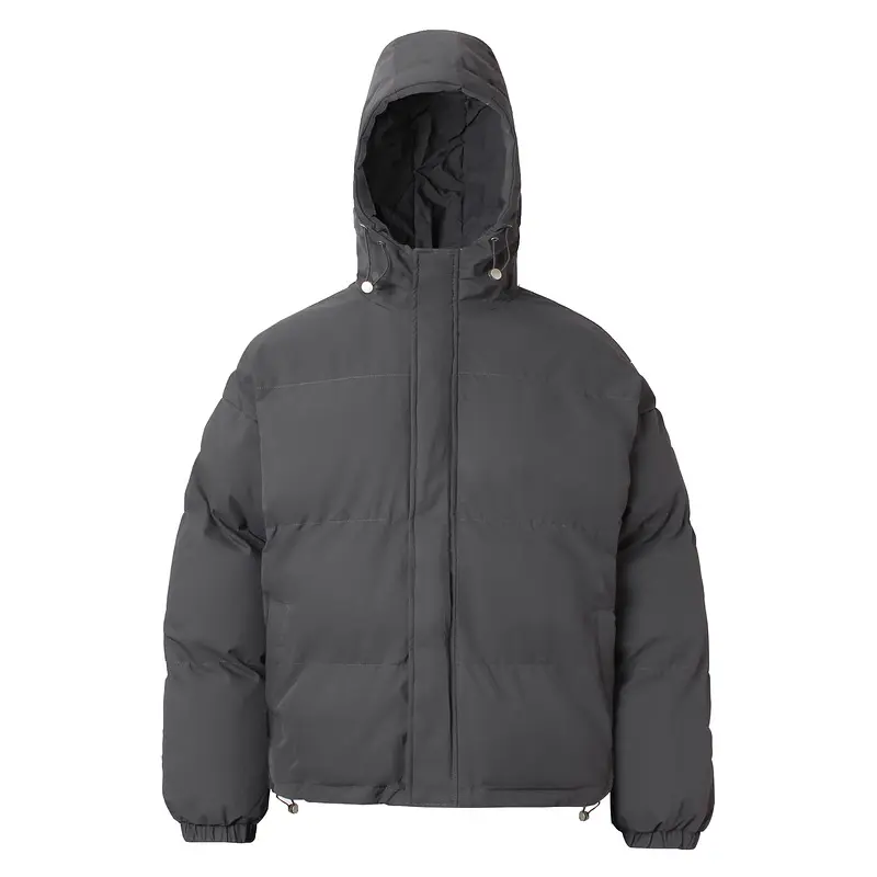 American-style Solid-color Hooded Cotton Jacket